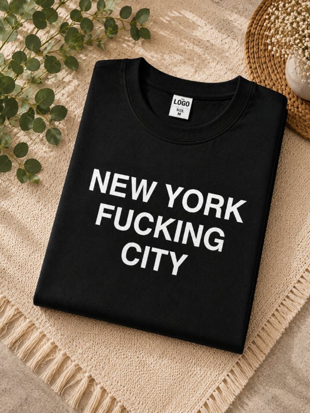 Men's New York Graphic T-Shirt Funny NYC Statement Tee Black Crew Neck S-XL
